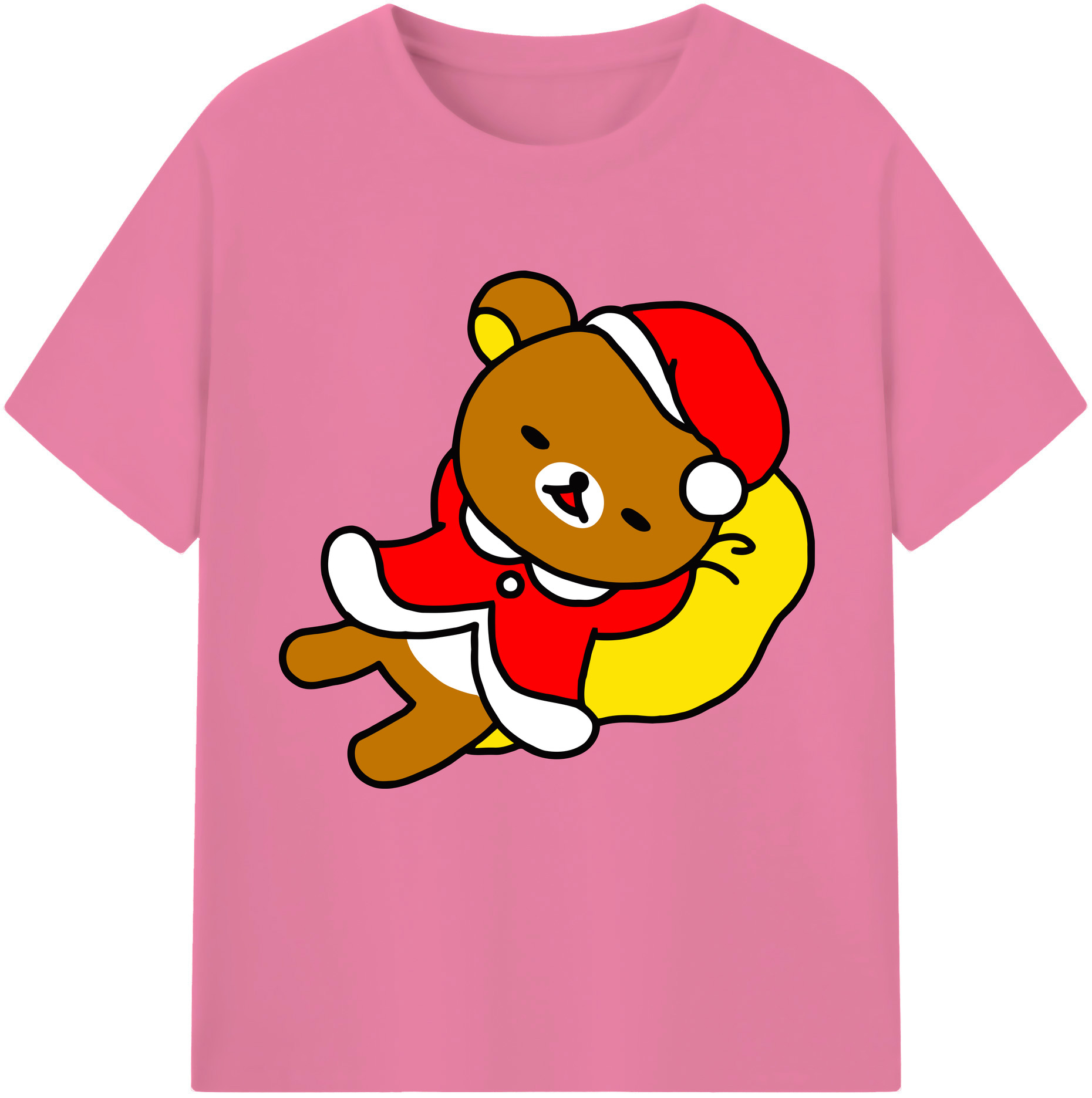 （画像用） リラックマ リラックマ キイロイトリ Rilakkuma Korilakkuma Kiiroitori 綿100％半袖Tシャツ（フロントプリント）